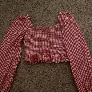 Gingham red top